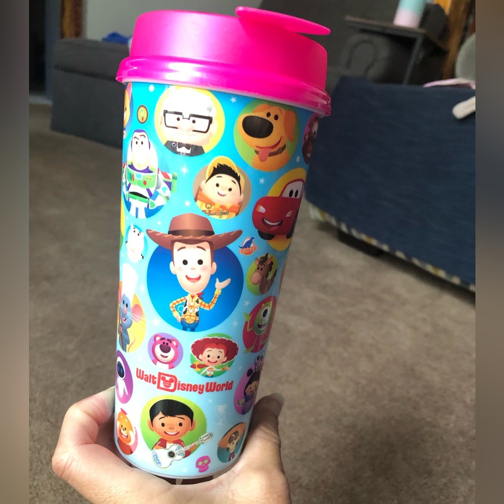 Disney Kids pink Pixar Character Tumbler travel mug with Pink Lid